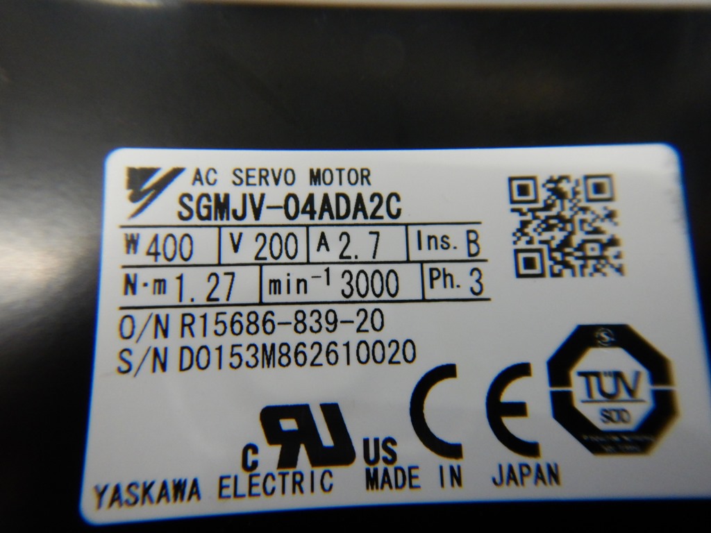 AC SERVO MOTOR / SGMJV-04ADA2C / YASKAWA ELECTRIC|Used product